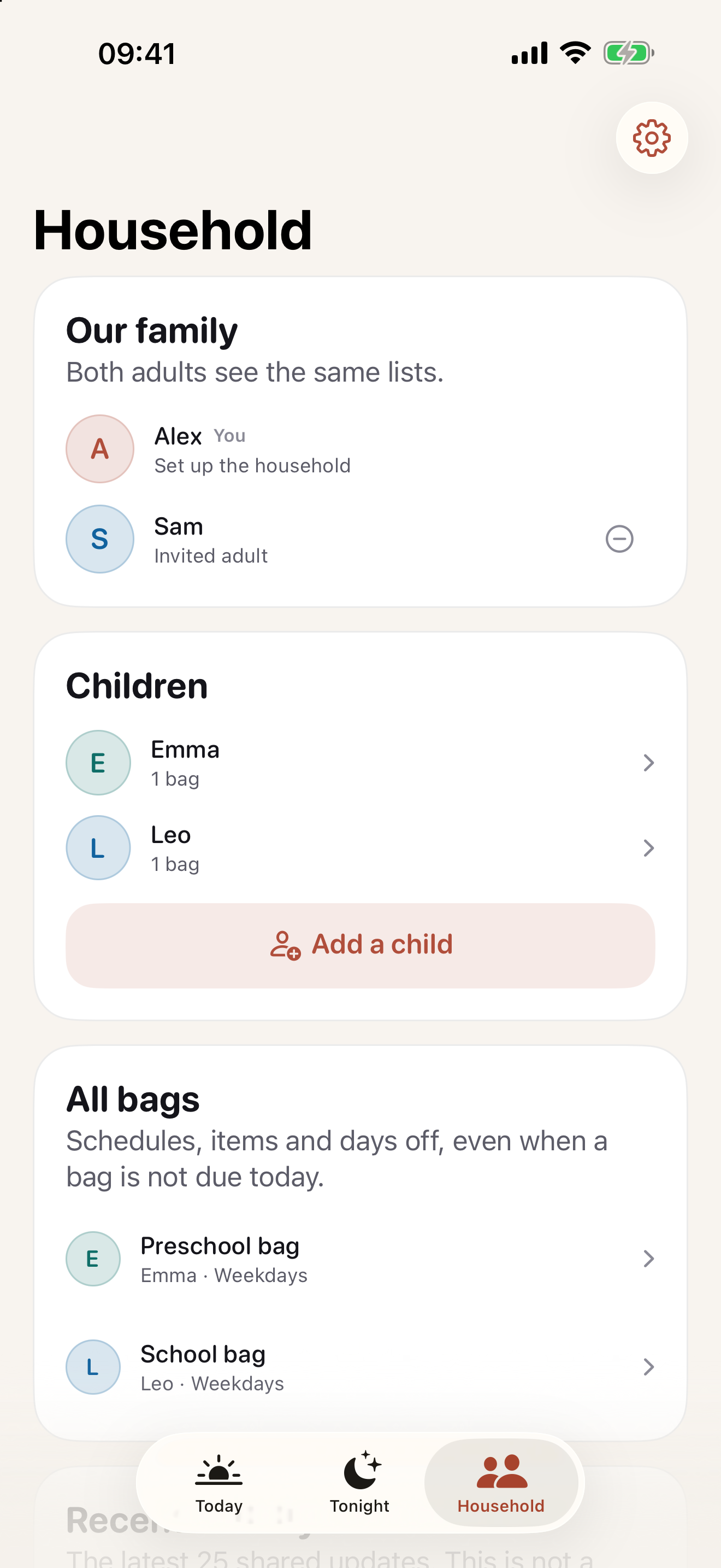 The adults and recent activity
